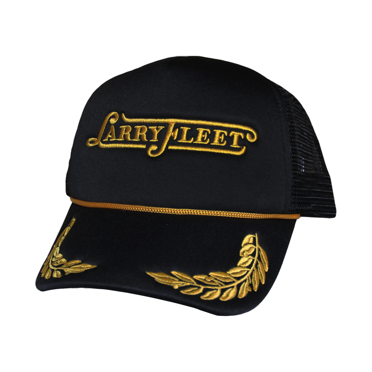 Larry Fleet Black & Gold Trucker Hat – Larry Fleet Official Merchandise
