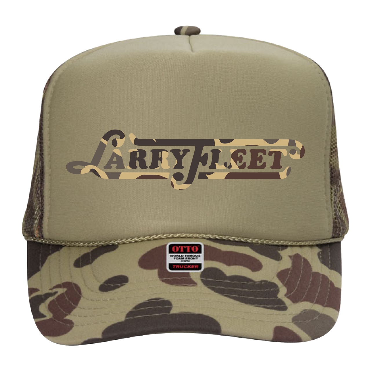 2023 Larry Fleet Camo on Camo Foam Trucker Hat Larry Fleet